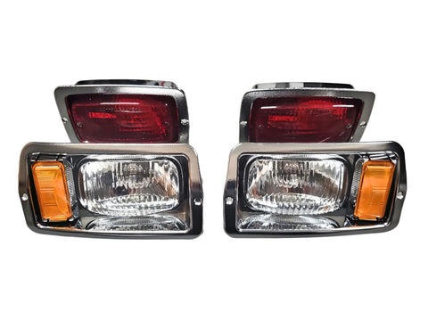 Halogen Chrome Headlights Taillights for Club Car DS 1982-1992